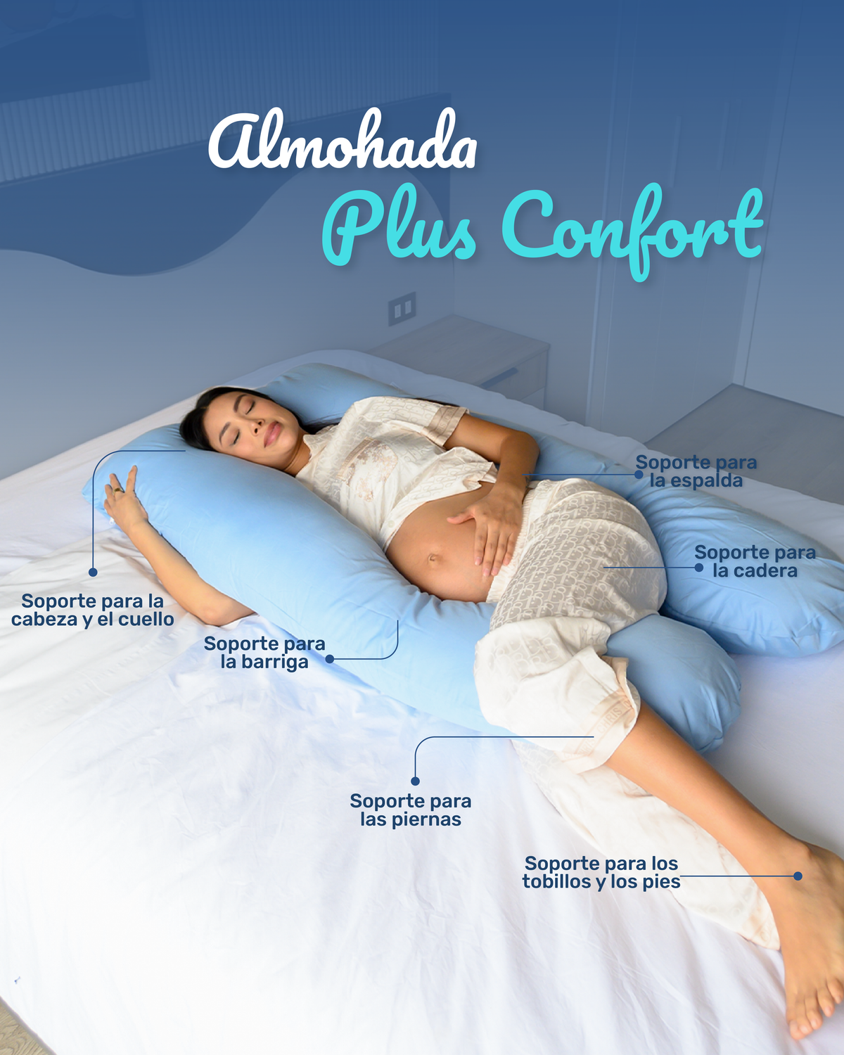 Almohada de Embarazo Plus Confort 🤰🏻☁️