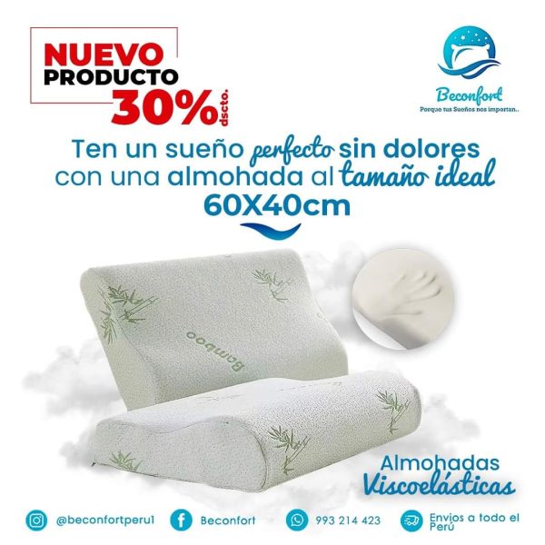 Almohada Memory Foam Bamboo 60x40 🌿 - Imagen 4
